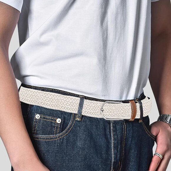 Unisex Woven Stretch Belt Elastic Braided for Casual Sports Golf Jeans - Picture 2 of 7